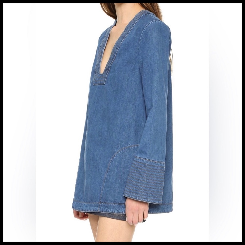 Free People Dreaming of Denim Tunic. Size L. - Picture 3 of 8